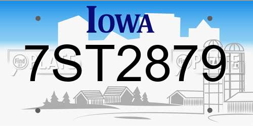 7ST2879 Iowa License Plate