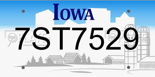 7ST7529 Iowa License Plate