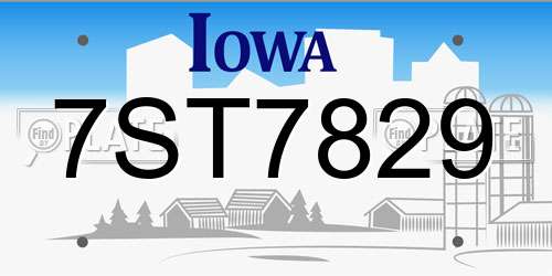 7ST7829 Iowa License Plate