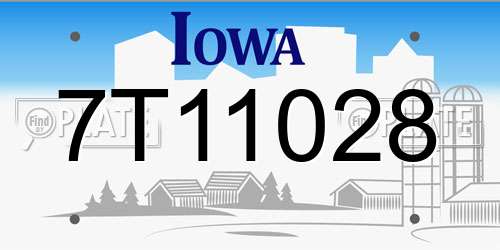 7T11028 Iowa License Plate