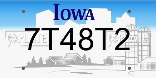 7T48T2 Iowa License Plate