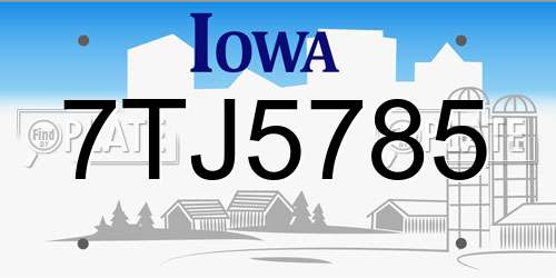 7TJ5785 Iowa License Plate