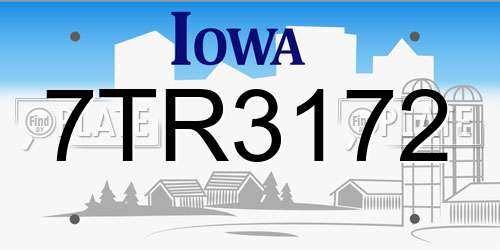 7TR3172 Iowa License Plate