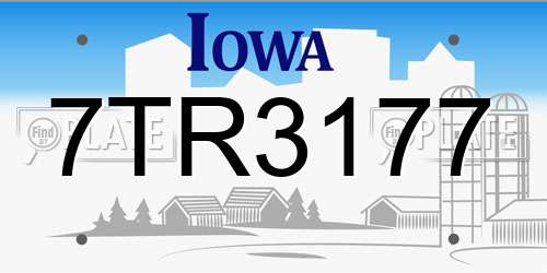 7TR3177 Iowa License Plate