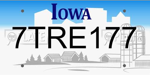 7TRE177 Iowa License Plate