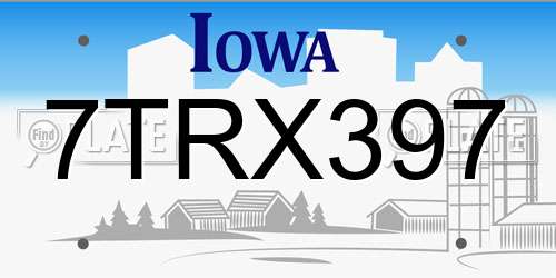 7TRX397 Iowa License Plate