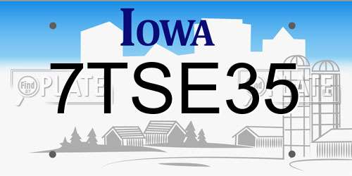 7TSE35 Iowa License Plate