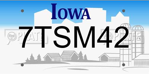 7TSM42 Iowa License Plate