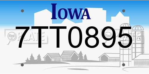 7TT0895 Iowa License Plate