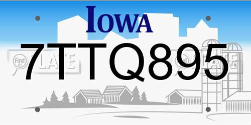 7TTQ895 Iowa License Plate