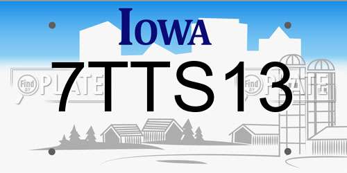 7TTS13 Iowa License Plate