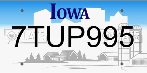 7TUP995 Iowa License Plate
