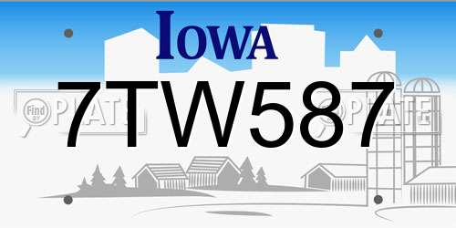 7TW587 Iowa License Plate