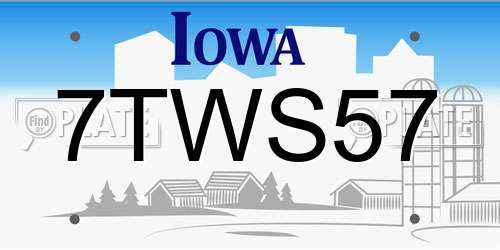 7TWS57 Iowa License Plate