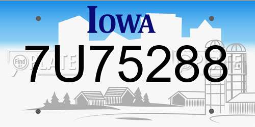 7U75288 Iowa License Plate
