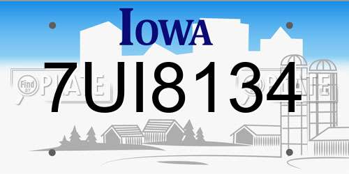 7UI8134 Iowa License Plate