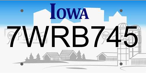 7WRB745 Iowa License Plate