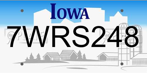 7WRS248 Iowa License Plate