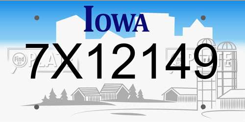 7X12149 Iowa License Plate