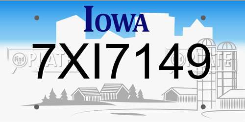 7XI7149 Iowa License Plate