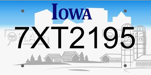 7XT2195 Iowa License Plate