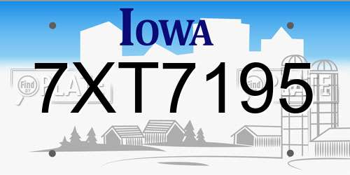 7XT7195 Iowa License Plate