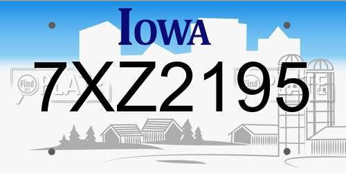 7XZ2195 Iowa License Plate