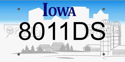 8011DS Iowa License Plate