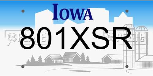 801XSR Iowa License Plate