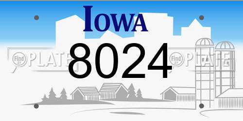 8024 Iowa License Plate