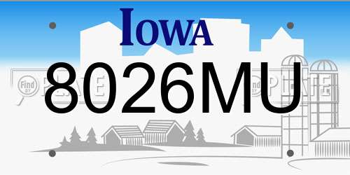 8026MU Iowa License Plate
