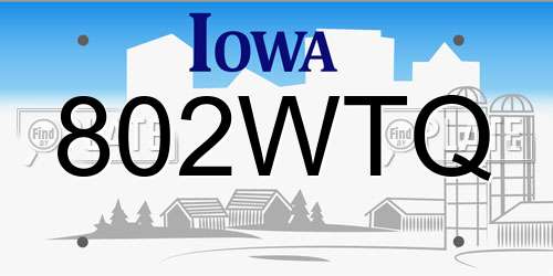 802WTQ Iowa License Plate
