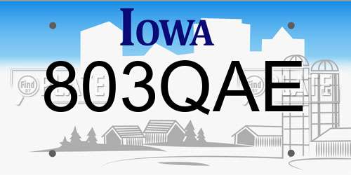 803QAE Iowa License Plate