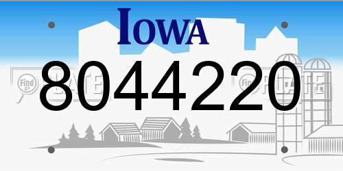 8044220 Iowa License Plate
