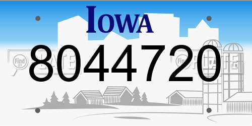 8044720 Iowa License Plate