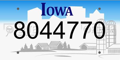 8044770 Iowa License Plate