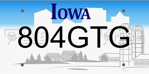 804GTG Iowa License Plate