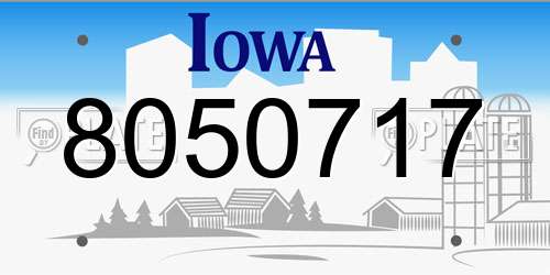 8050717 Iowa License Plate