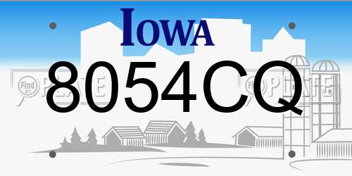 8054CQ Iowa License Plate