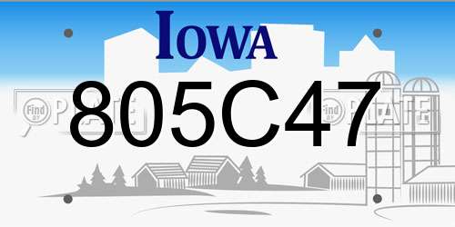 805C47 Iowa License Plate