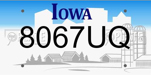 8067UQ Iowa License Plate