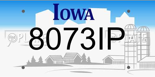 8073IP Iowa License Plate