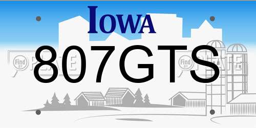 807GTS Iowa License Plate