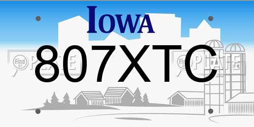 807XTC Iowa License Plate