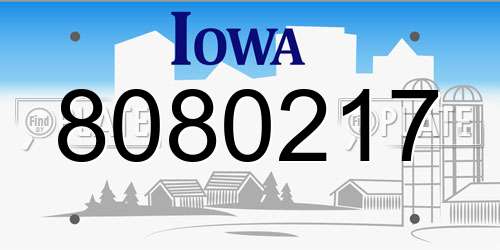 8080217 Iowa License Plate