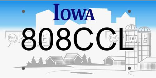 808CCL Iowa License Plate