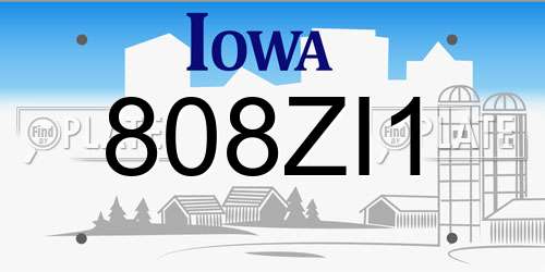 808ZI1 Iowa License Plate