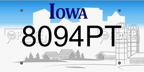 8094PT Iowa License Plate