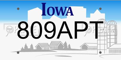 809APT Iowa License Plate