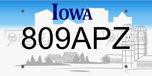809APZ Iowa License Plate